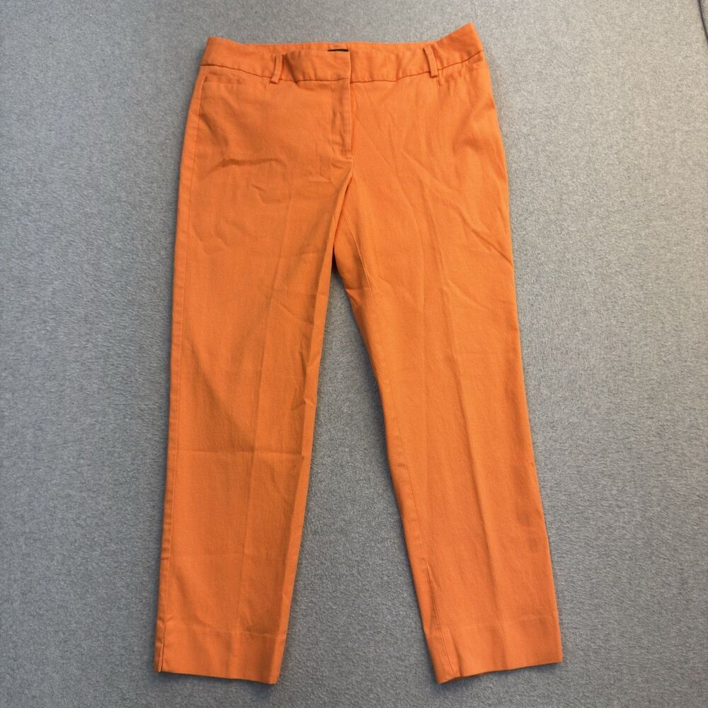 Talbots Pants Womens 12P Petite Orange Hampshire Straight Leg Stretch Chino